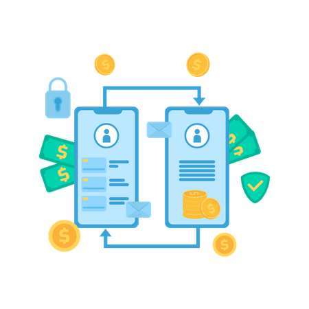 Online money transfer  Illustration