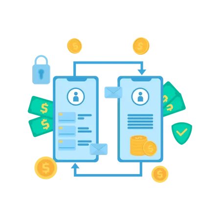 Online money transfer  Illustration