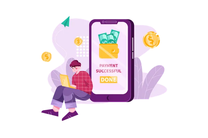 Online money transfer  Illustration