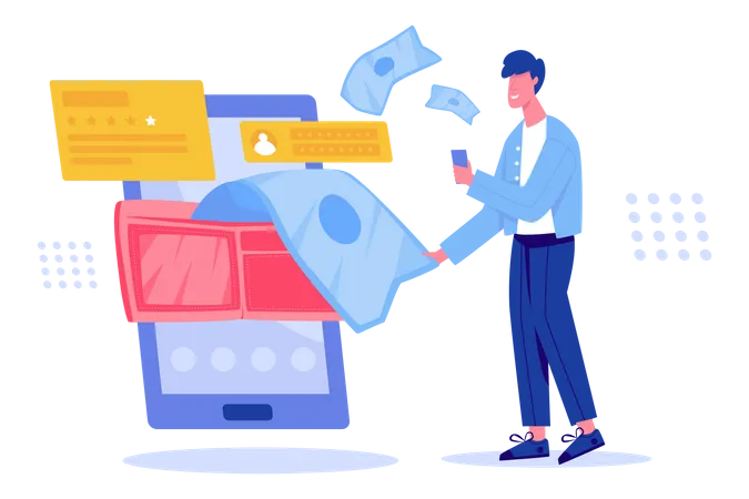 Online money transfer  Illustration