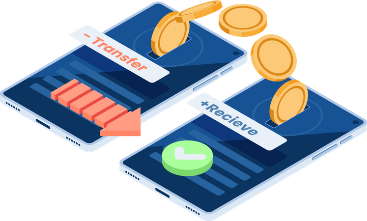 Online money transfer  Illustration