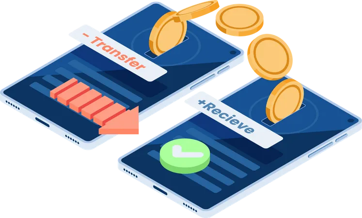 Online money transfer  Illustration