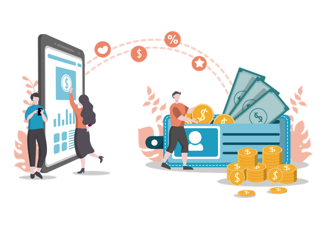 Online Money Transfer  Illustration