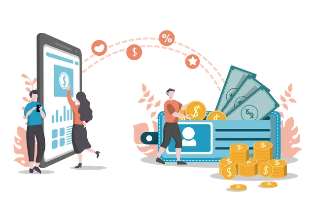 Online Money Transfer  Illustration