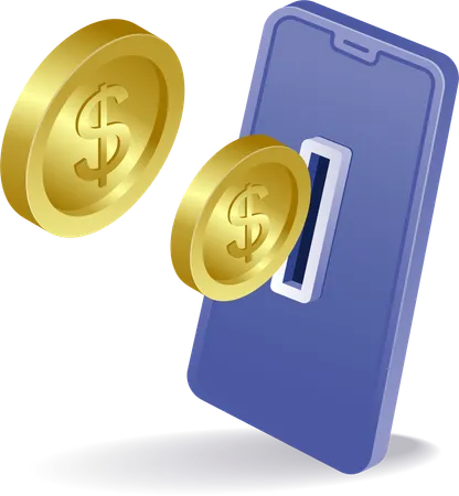 Online money transfer using mobile  Illustration