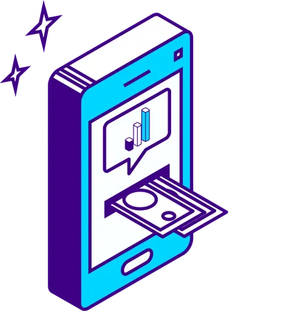 Online money withdrawal  Illustration
