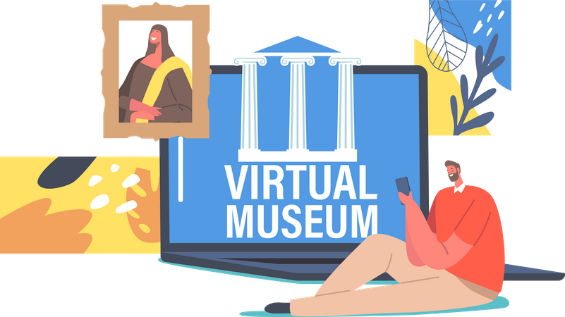 Online Museum Visit  Illustration