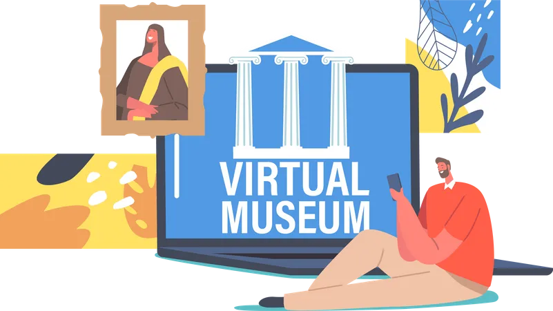 Online Museum Visit  Illustration