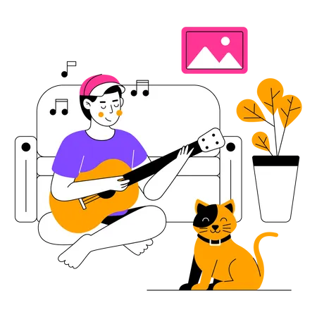 Online Music Class Illustration