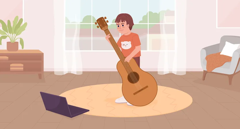 Online music class for kid  Illustration