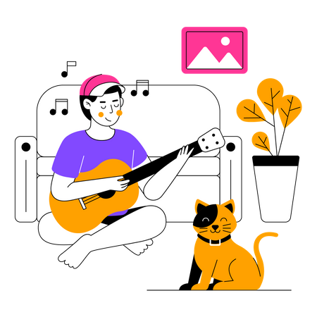 Online Music Class  Illustration