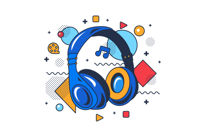 Online music Streaming  Illustration