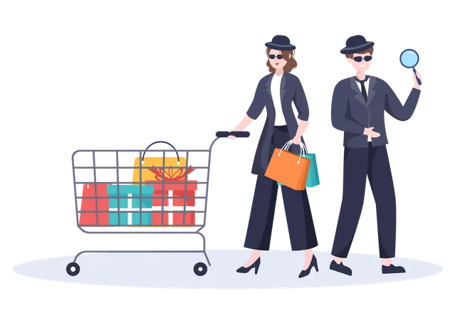 Online mystery shoppers  Illustration