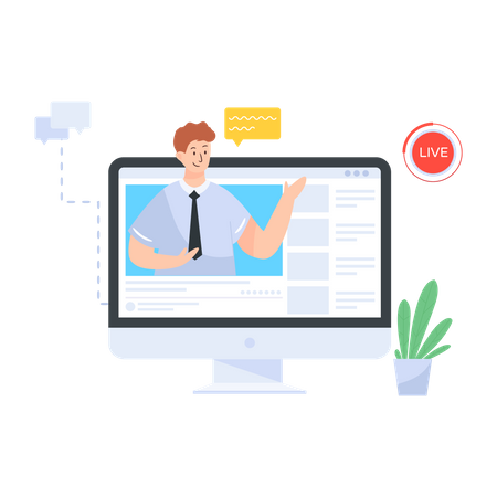 Online-Nachrichtenreporter  Illustration