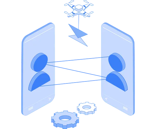 Online network using mobile  Illustration