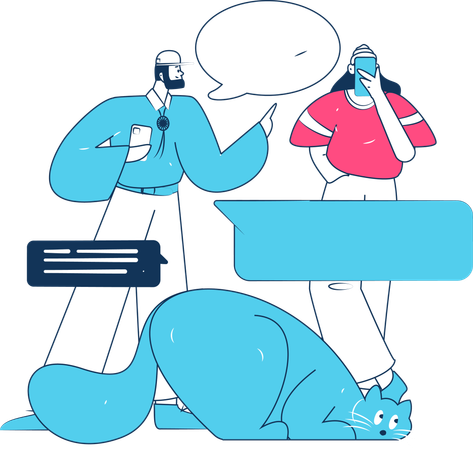 Online Networking Conversation  Illustration