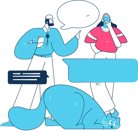 Online Networking Conversation  Illustration