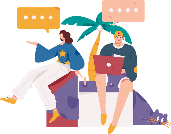 Online-Networking-Konversation  Illustration