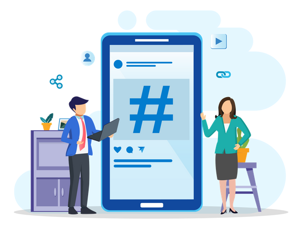 Online Networking  일러스트레이션
