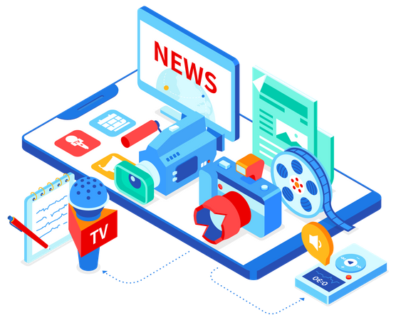 Online news application  Illustration