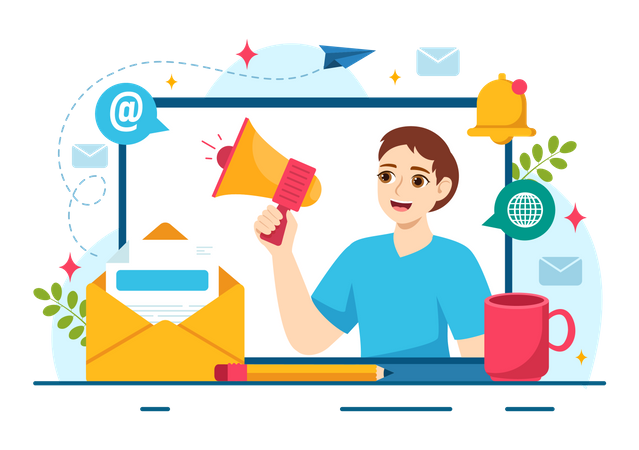 Online Newsletter  Illustration