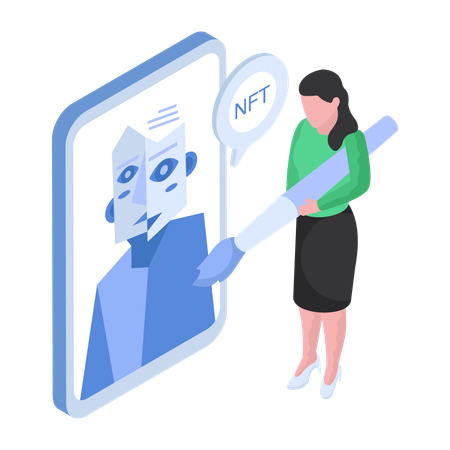 Online-NFT-Plattform-Künstler  Illustration
