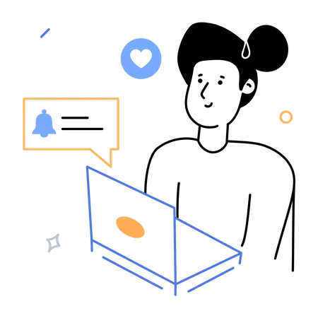 Online Notification  Illustration