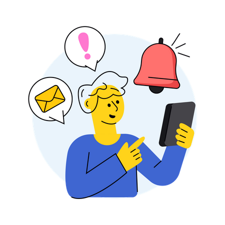 Online Notification  Illustration