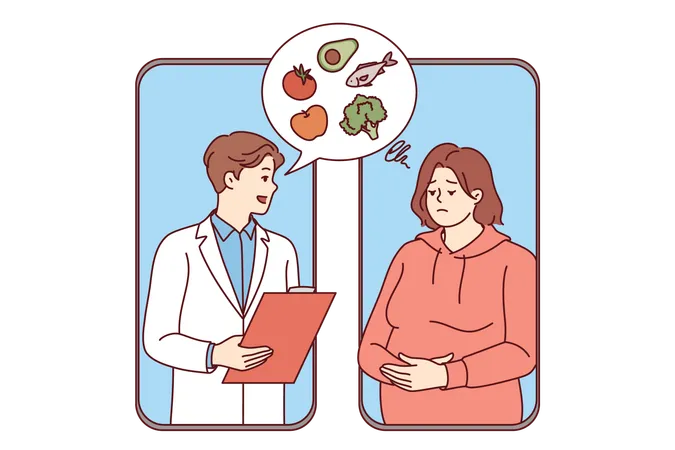 Online nutritionist consultation  Illustration