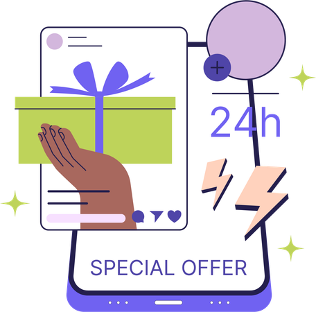 Online offer on social media  Illustration