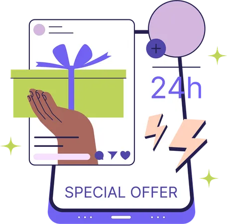 Online offer on social media  Illustration