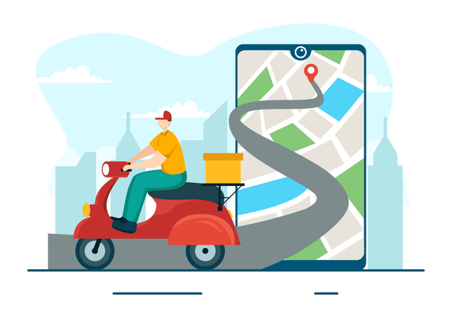 Online Order And Delivery  Illustration