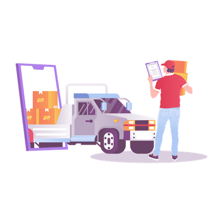 Online Order Delivery  Illustration