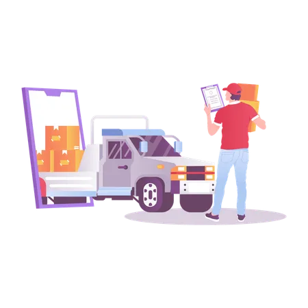 Online Order Delivery  Illustration