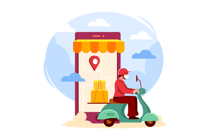 Online Order Delivery Location Illustration
