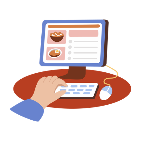 Online order food from website  Illustration