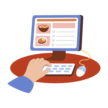 Online order food from website  Illustration