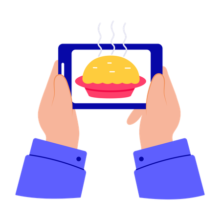 Online order placed by man  Illustration