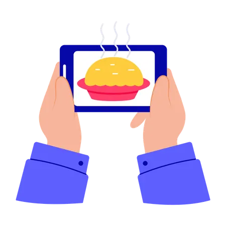 Online order placed by man  Illustration