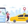 free order taxi illustrations