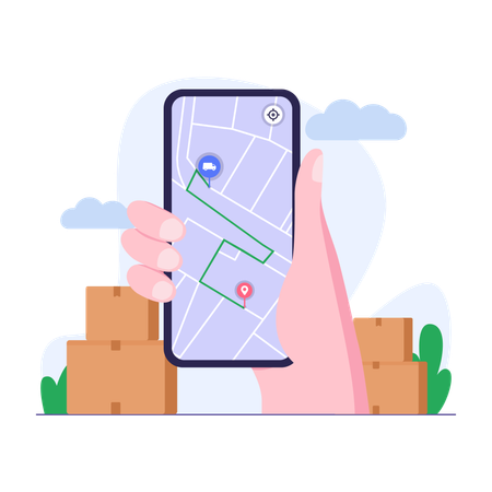 Online order tracking  Illustration