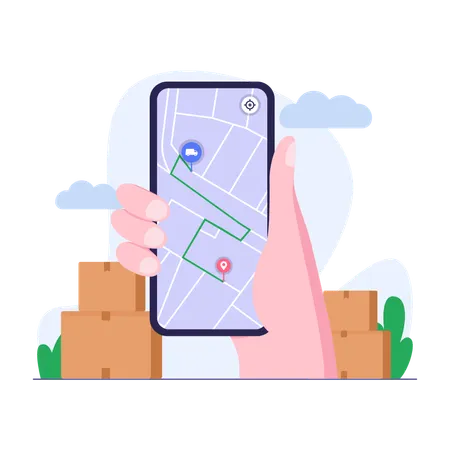 Online order tracking  Illustration