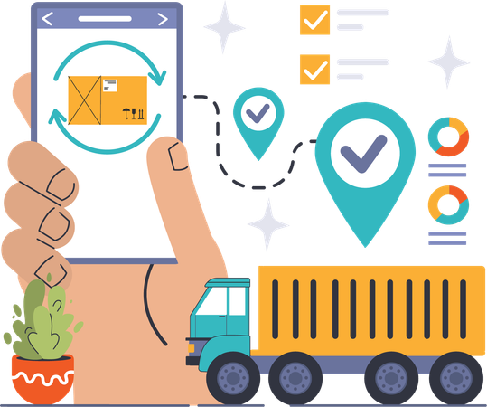 Online order tracking  Illustration