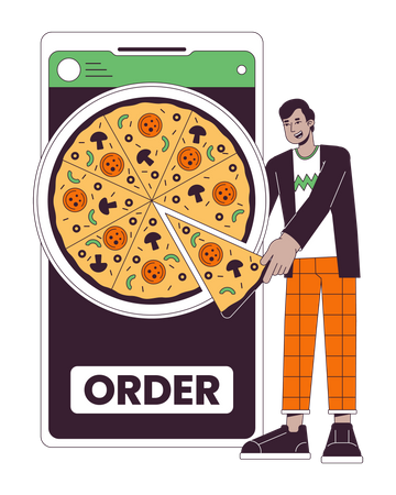 Online ordering food  Illustration