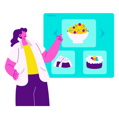 Online Ordering food  Illustration