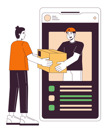 Online package delivery  Illustration