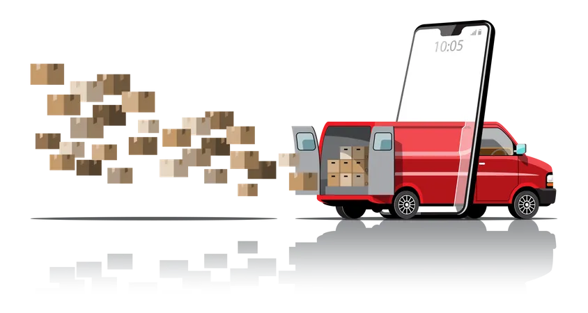 Online Package Tracking  Illustration