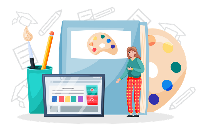 Online painting workshop  イラスト