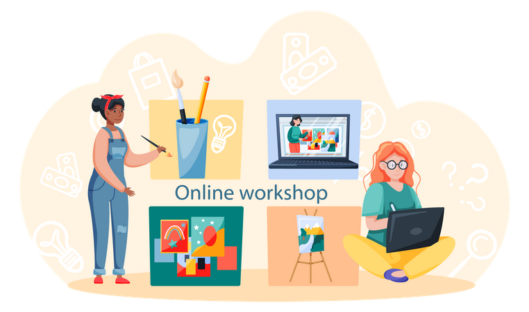 Online painting workshop  イラスト