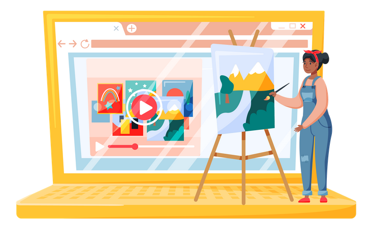 Online painting workshop  イラスト